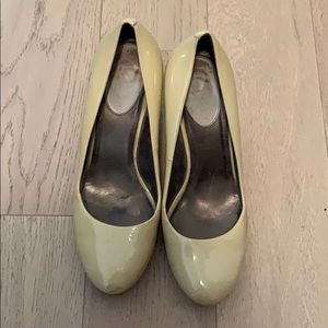 Cole Haan Beige and Wood Wedges